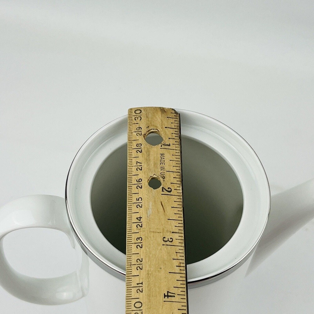 Vintage Thomas Small Coffee Pot & Lid 8" Gray Platinum Band & Trim THO194 - Picture 9 of 9